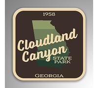 JMM Industries Cloudland Canyon State Park Georgia Lot de 2 Autocollants en Vinyle Effet rétro Vintage 10,2 x 10,2 cm