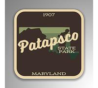Jmm Industries Patapsco Parc d'état Maryland Autocollant vinyle rétro Look vintage 2-pack 10,2 cm par 10,2 cm de qualité premium de protection UV stratifié Sps331