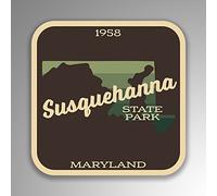 Jmm Industries Susquehanna Parc d'état Maryland Autocollant vinyle rétro Look vintage 2-pack 10,2 cm par 10,2 cm de qualité premium de protection UV stratifié Sps335
