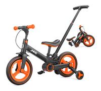 JMMD Draisienne Évolutive, Vélo à Roues Stabilisatrices et Pédales Amovibles, avec Poignée de Poussée Réglable - Tricycle Sécurisé avec Freins et Béquille pour Enfants de 1.5 à 5 Ans