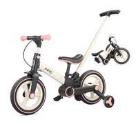 JMMD Draisienne Évolutive, Vélo à Roues Stabilisatrices et Pédales Amovibles, avec Poignée de Poussée Réglable - Tricycle Sécurisé avec Freins et Béquille pour Enfants de 1.5 à 5 Ans