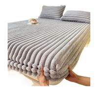 JMORCO Drap Housse Housse de lit King Queen en Velours, Housse de Matelas Douce for dortoir d'étudiants, Drap-Housse épais et Chaud for l'hiver, protège-Matelas(Gray,90x200cm-1pc)