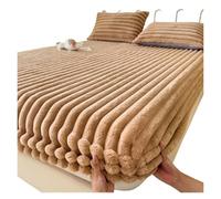 JMORCO Drap Housse Housse de lit King Queen en Velours, Housse de Matelas Douce for dortoir d'étudiants, Drap-Housse épais et Chaud for l'hiver, protège-Matelas(Brown,90x200cm-1pc)