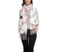 Jmorco Foulard coloré pour femme, châle léger, chaud et épais, imprimé, Papillon Paris Romantique, taille unique