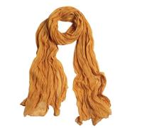 JMORCO Foulard Homme Écharpe en coton et lin for femme, châle texturé froissé, uni, long, rectangulaire, polyvalent(Color 05)