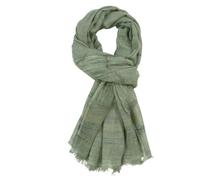 JMORCO Foulard Homme Écharpe en coton et lin teintée fil, à rayures, for homme, châle long pompons, accessoires for l'automne l'hiver(Green)