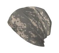 Jmorco Imprimé léopard chaud confortable respirant doux pour l'extérieur Bonnet tricoté pour homme et femme, Camouflage numérique militaire., taille unique