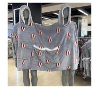 JMORCO Plaid avec Manche Sweat à Capuche Intime for Couples, Sweat-Shirt Unisexe surdimensionné à Manches Longues, Pull for Couples, Couverture for Deux Personnes(Gray Popcorn)