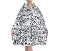 JMORCO Pull Plaid Femme Sweat à capuche surdimensionné imprimé guépard, pull polaire portable, couvertures Sherpa en microfibre chaudes et confortables(Color 12)