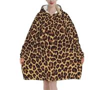 JMORCO Pull Plaid Femme Sweat à capuche surdimensionné imprimé guépard, pull polaire portable, couvertures Sherpa en microfibre chaudes et confortables(Color 8)