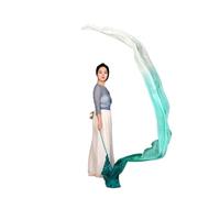 JMORCO Ruban Gymnastique Banderole de Danse 4 m, en Soie véritable, for la Gymnastique, Le Ventre, avec Tige, culte et l'adoration(Color-19,2PCS)