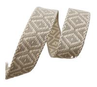 JMORCO Sangle Couture Sangle en Coton Jacquard coloré, 5 mètres, 38mm, Ruban en Toile, Sangle d'épaule for Sac, vêtements, Accessoire de Couture (Color : RD825-BeigeGray)