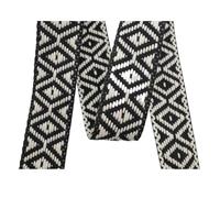 JMORCO Sangle Couture Sangle en Coton Jacquard coloré, 5 mètres, 38mm, Ruban en Toile, Sangle d'épaule for Sac, vêtements, Accessoire de Couture (Color : RD825-Black)