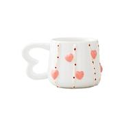 JMORCO Tasse Ceramique Tasse à café en forme de cœur céramique, Latte rose main, délicate fleur thé l'après-midi(Color 01)