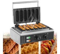 JMOUZHG Cuiseur à gaufres à Hot-Dog français Commercial 1500W Cuiseur à Chien de maïs électrique antiadhésif 5/6 Cuiseur à bâtonnets de Fromage pour Hot-Dog (6pcs)