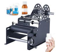 JMOUZHG Étiqueteuse de Bouteilles Rondes, applicateur d'étiquettes Manuel, étiqueteuse Semi-Automatique réglable, Vitesse 30 Fois/Min