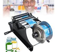JMOUZHG étiqueteuse Manuelle, applicateur d'étiquettes 30 Fois/Minute Machine d'étiquetage d'autocollant de Bouteille Ronde, pour canettes, Bouteilles en Plastique