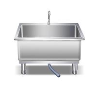 JMOUZHG Évier Utilitaire en Acier Inoxydable pour Nettoyage de Sol Commercial avec Bassin Profond pour Cuisine/Restaurant/Entreprise/garages (80 * 40 * 50cm)