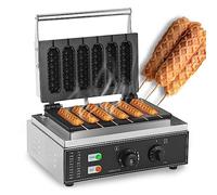 JMOUZHG Gaufrier à Hot-Dog français Commercial Machine à Fer, Machine à Fer de maïs antiadhésif électrique 5-6 PCS Hotdog Cheese Stick Press Iron (6pcs)