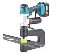 JMOUZHG Kit de Punch de Knockout Électrique, 6 Matrices (16-32mm), 150mm de Profondeur, opération à Un Seul Bouton pour Le Travail du métal et électrique.