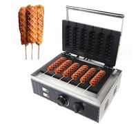 JMOUZHG Machine à Hot-Dog de maïs électrique Commerciale 1550W Gaufrier à Muffins français antiadhésifs 6Pcs Waffle Stick Maker Température en Acier Inoxydable