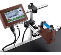 JMOUZHG Machine de codage à jet d'encre haute vitesse, imprimante en ligne de 25,4 mm pour dates d'expiration, numéros de série et logos personnalisés, solution de marquage polyvalente (T6PLUS)