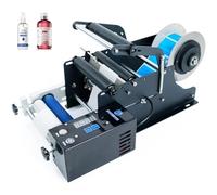 JMOUZHG Machine d'étiquetage de bouteilles rondes semi-automatique, applicateur 30 fois/minute pour rond, diamètre de 15 à 120 mm