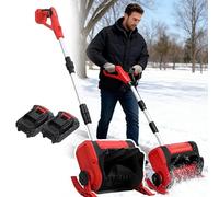 JMOUZHG Pelle électrique pour Le déneigement, Machine à Neige légère et Pliable, 21V et Puissance 300 lbs/Min, dégage Les allées et Les trottoirs