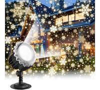 JMOUZHG Projecteur de lumière LED en forme de chute de neige - Rotation à 180° - IP65 - Pour intérieur et extérieur - Décoration de Noël, vacances, mariage