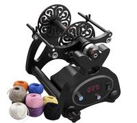 JMOUZHG Rouet électrique, bobineuse Automatique de Fil à Tricoter pour Le Tissage/mélange de Fils, avec bobines 3PCS et pédale (D)