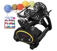 JMOUZHG Rouet électrique, bobineuse Automatique de Fil à Tricoter pour Le Tissage/mélange de Fils, avec bobines 3PCS et pédale (C)