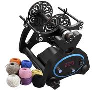 JMOUZHG Rouet électrique, bobineuse Automatique de Fil à Tricoter pour Le Tissage/mélange de Fils, avec bobines 3PCS et pédale (B)