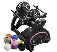 JMOUZHG Rouet électrique, bobineuse Automatique de Fil à Tricoter pour Le Tissage/mélange de Fils, avec bobines 3PCS et pédale (A)