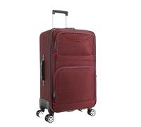 JMOZHCD Bagage à Main Oxford Tissu embarquement Valise à roulettes Grand Sac de Voyage avec Roues Fermeture éclair Valise à Bagages roulante (Red 24 inch)