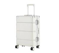JMOZHCD Bagage Valise à poignée Large Bagage à Main Homme Femme PC Cadre aluminium boîtier de Chariot Camping boîte de Rangement (White 22)