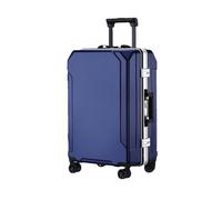 JMOZHCD Bagages de Voyage Valise de Mode Cadre en aluminium boîtier de Chariot Hommes et Femmes Valise d'embarquement (Blue(White Border) 26)