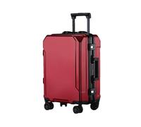 JMOZHCD Bagages de Voyage Valise de Mode Cadre en aluminium boîtier de Chariot Hommes et Femmes Valise d'embarquement (Red(Black Border) 22)