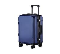 JMOZHCD Bagages de Voyage Valise de Mode Cadre en aluminium boîtier de Chariot Hommes et Femmes Valise d'embarquement (Blue(Black Border) 26)