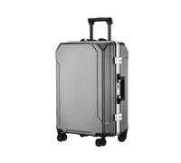 JMOZHCD Bagages de Voyage Valise de Mode Cadre en aluminium boîtier de Chariot Hommes et Femmes Valise d'embarquement (Gray(White Border) 24)