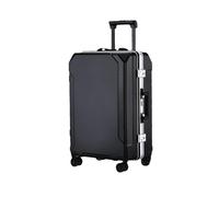 JMOZHCD Bagages de Voyage Valise de Mode Cadre en aluminium boîtier de Chariot Hommes et Femmes Valise d'embarquement (Black(White Border) 26)