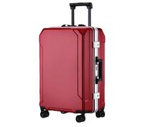 JMOZHCD Bagages de Voyage Valise élégante Cadre en aluminium boîtier de Chariot Petit Bagage de Cabine (Red(White Border) 24)
