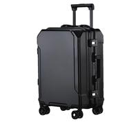 JMOZHCD Bagages de Voyage Valise élégante Cadre en aluminium boîtier de Chariot Petit Bagage de Cabine (Black(Black Border) 26)