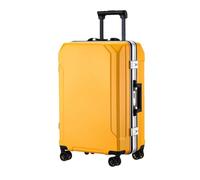 JMOZHCD Bagages de Voyage Valise élégante Cadre en aluminium boîtier de Chariot Petit Bagage de Cabine (Yellow(White Border) 28)