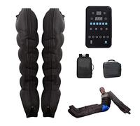JMOZHCD Masseur électrique de Pression d'air de Jambe Masseur de Pression d'air pour la Fonction de synchronisation de Cycle Bottes de récupération Machine de Massage lymphatique (Black(6 Cavity) M)