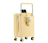 JMOZHCD Valise à roulettes Large multifonctionnelle pour Femmes, Valise de Cabine de Voyage avec Porte-gobelet, Ensemble de valises combinées (Single Box 24)