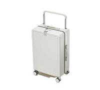 JMOZHCD Valise de Voyage Classique Valise à roulettes Large Valise multifonctionnelle à Roue silencieuse Valise à Coque Rigide de Grande capacité (Shell White 22)