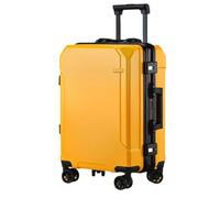 JMOZHCD Valise de Voyage Valise de Mode Cadre en aluminium boîtier de Chariot Hommes et Femmes Valise de Cabine (Yellow(Black Border) 26)