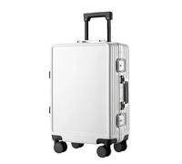 JMOZHCD Valise PC légère, Valise à roulettes silencieuse, Valise de Cabine avec Mot de Passe, Valise d'affaires (White 28)