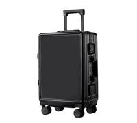 JMOZHCD Valise PC légère, Valise à roulettes silencieuse, Valise de Cabine avec Mot de Passe, Valise d'affaires (Black 24)