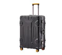 JMOZHCD Valise personnalisée à la Mode, Roue Universelle, Cadre en aluminium, boîtier de Chariot, boîte à Mot de Passe, Valise de Voyage (Black 28)